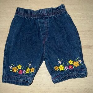 Infant Denim Pants with Floral Embroidery | 3–6 Months | 3/$20